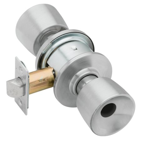 SCHLAGE Grade 2 Entrance Cylindrical Lock, Tulip Knob, Conventional Less Cylinder, Satin Chrome Finish A53LD TUL 626